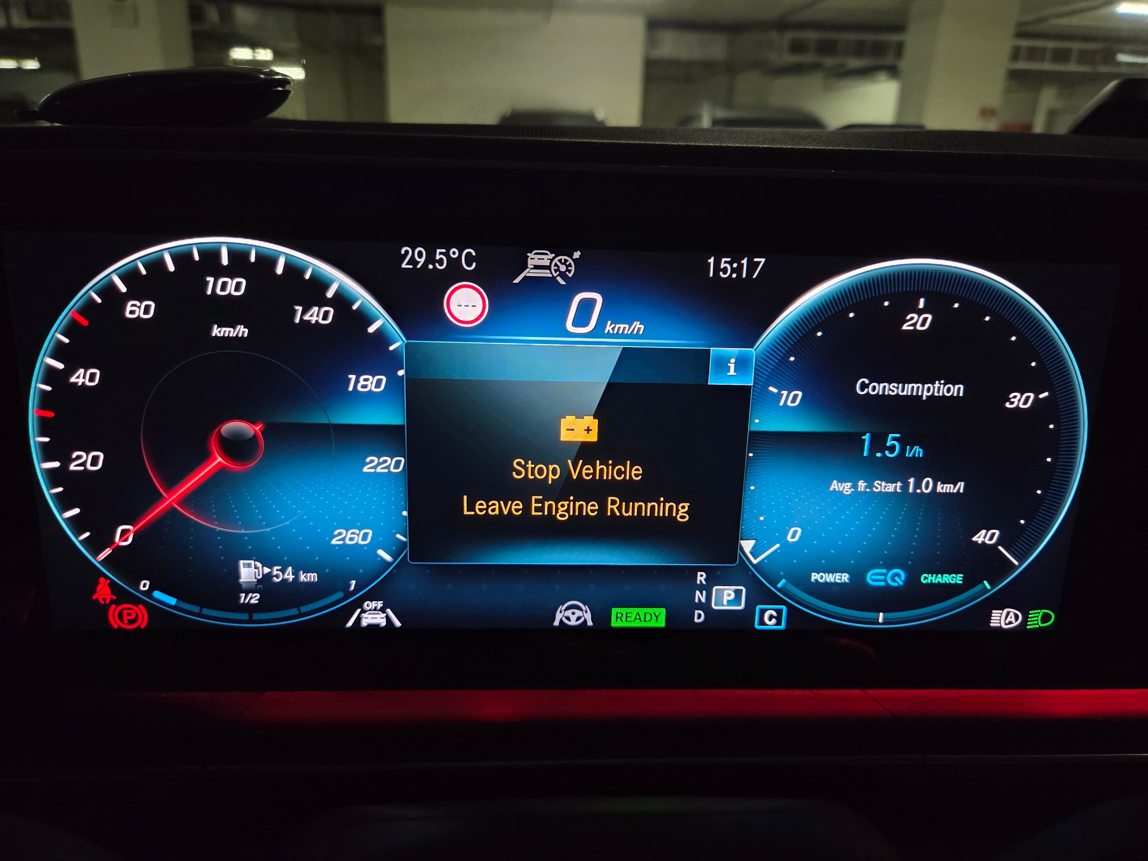 Stop vehicle leave engine running