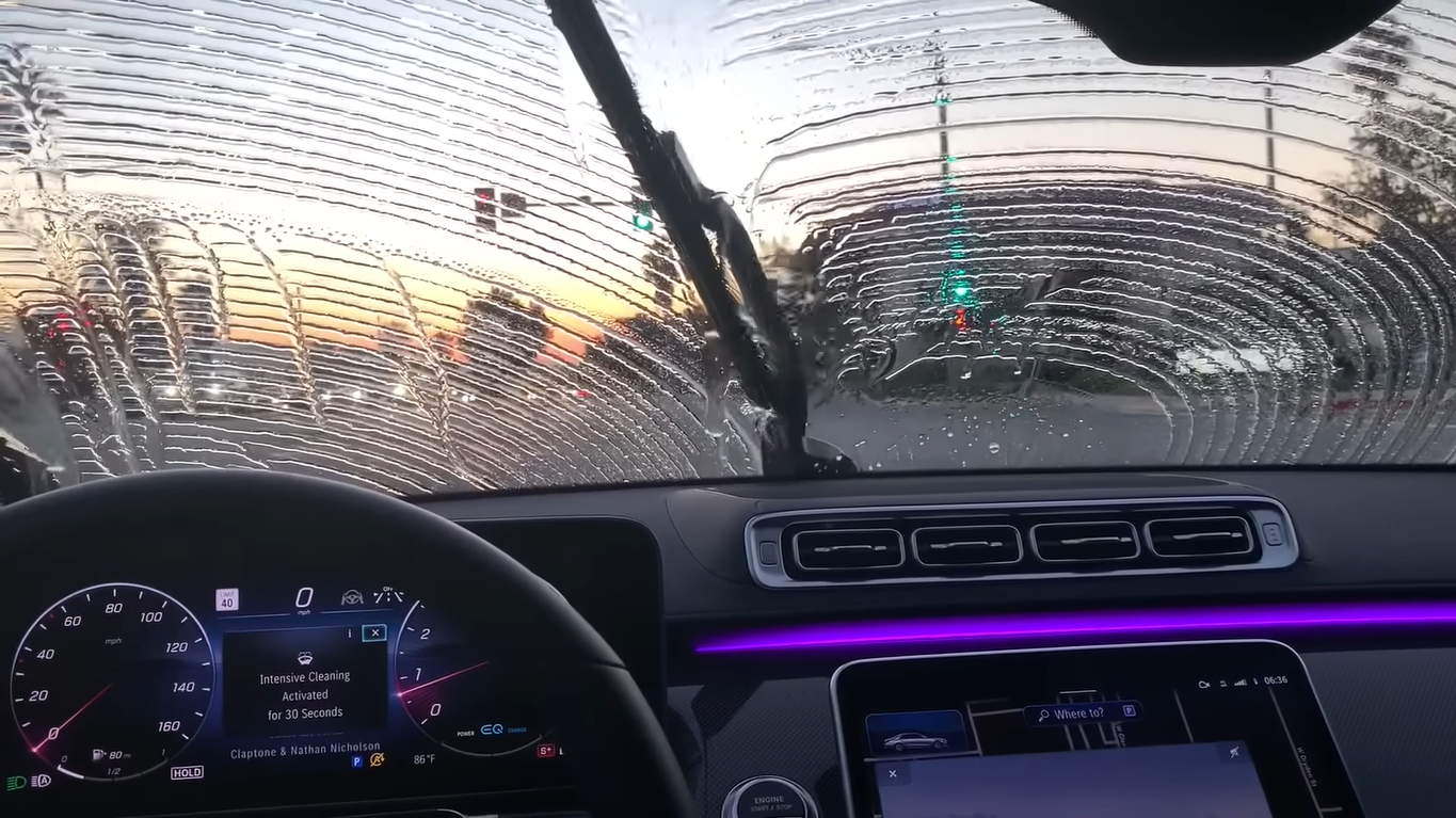 mercedes benz s class intensive windshield wiper cleaning system