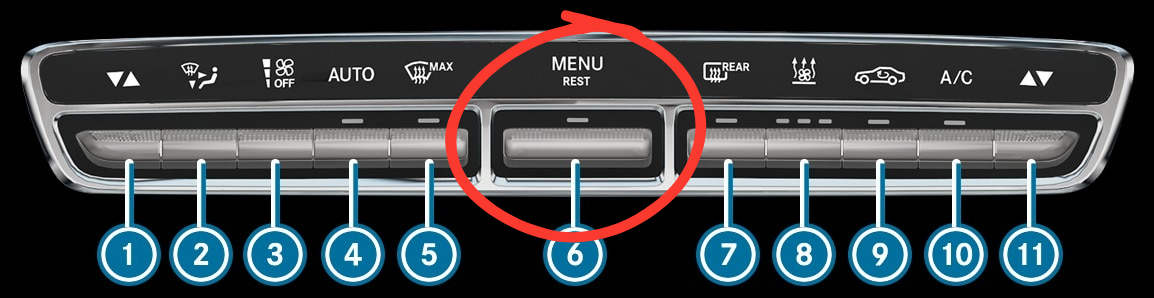 what is the rest button in mercedes benz
